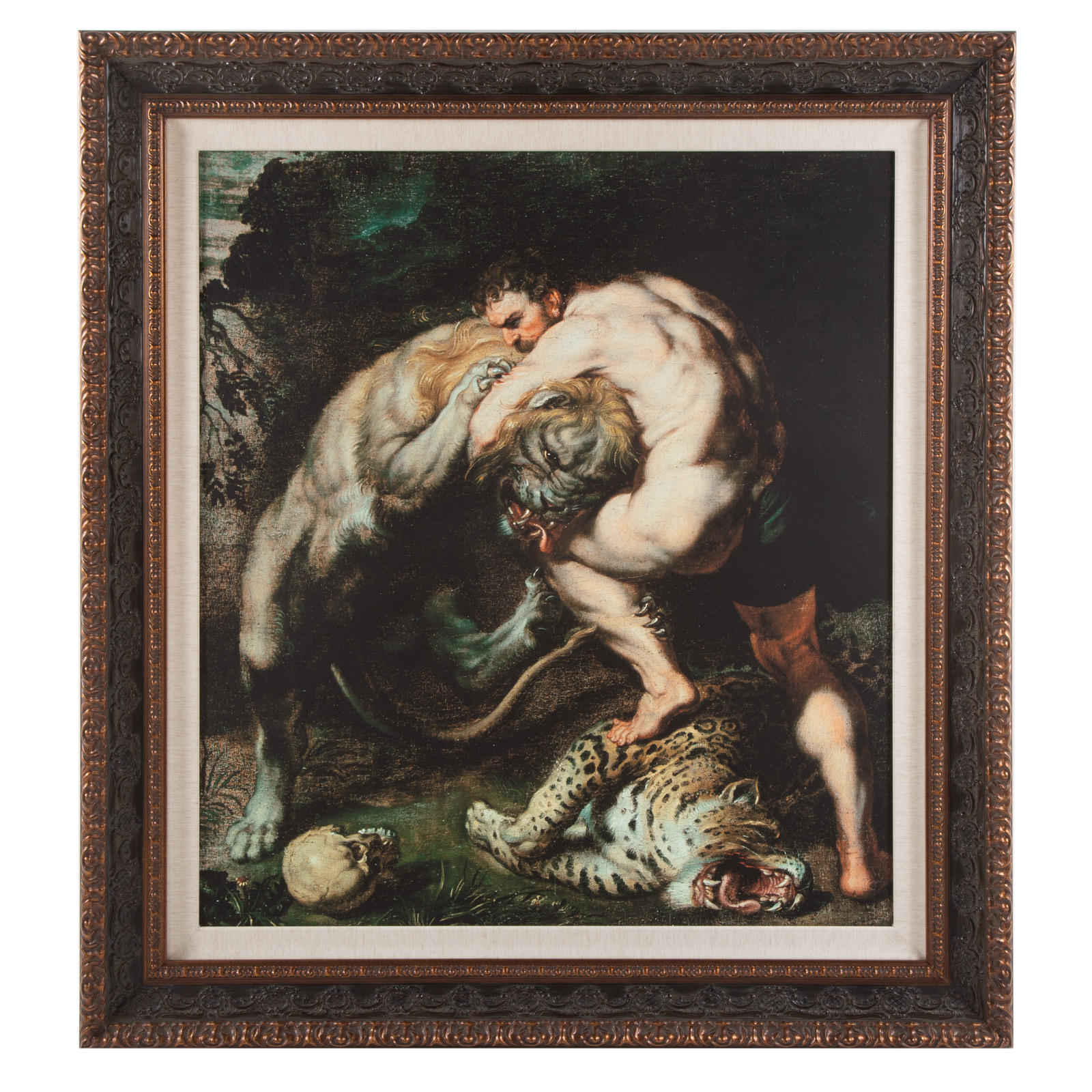 Appraisal: AFTER PETER PAUL RUBENS HERCULES FIGHTING WITH NEMEAN LION GICLEE