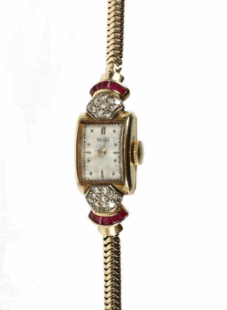 Appraisal: LADY'S WRISTWATCH - Vintage Retro K yellow gold Movado set