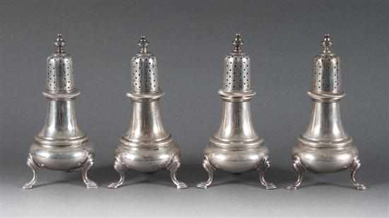 Appraisal: Four American Georgian style sterling silver salt and pepper shakers