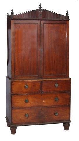 Appraisal: AN EARLY TH CENTURY AUSTRALIAN RED CEDAR LINEN PRESS the