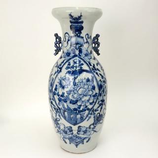 Appraisal: th Century Chinese Blue and White Porcelain Baluster Vase with