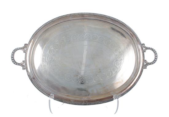 Appraisal: English silverplate footed tray late th century H L W