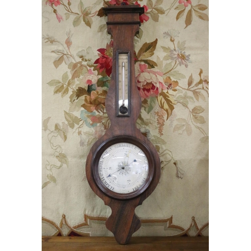 Appraisal: Antique French rosewood cased banjo barometer thermometer approx cm H