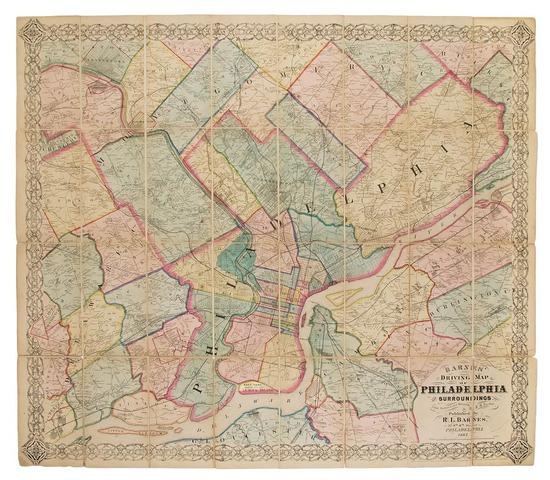 Appraisal: BARNES R L publisher Barnes Driving Map of Philadelphia and