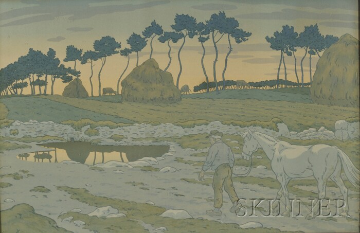 Appraisal: Henri Riviere French - Home from the Field Signed Henri