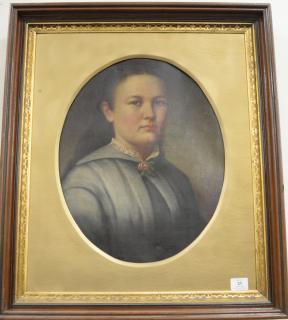 Appraisal: Victorian oil on canvas bust of a girl in oval