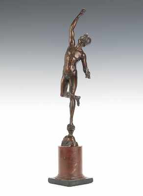 Appraisal: Bronze Figure of Mercury Warm brown patina over bronze sculpture