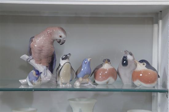 Appraisal: SEVEN DANISH BIRD FIGURINES Including four by Bing and Grondahl