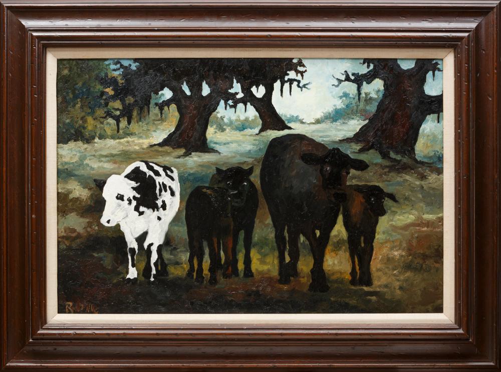 Appraisal: George Rodrigue American Louisiana - Down Main Street oil on