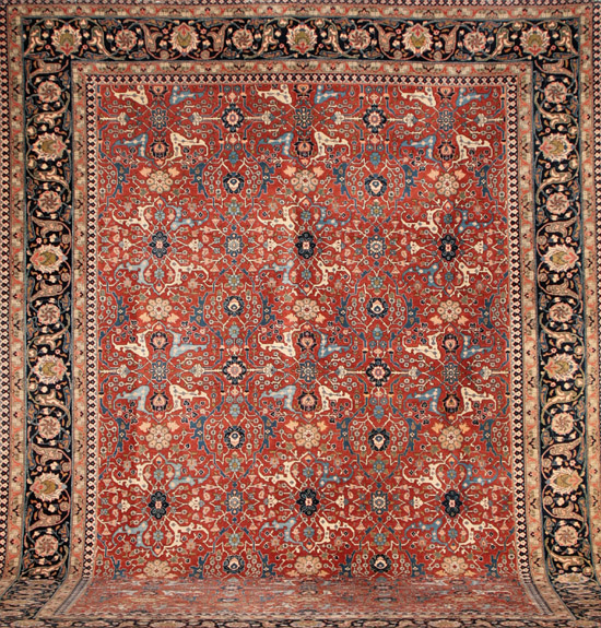 Appraisal: Tabriz Rug Second Quarter th Century Rust ground with rosette