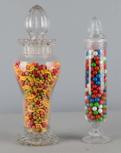 Appraisal: Lot Of Glass Countertop Candy Display Jars Both have lids