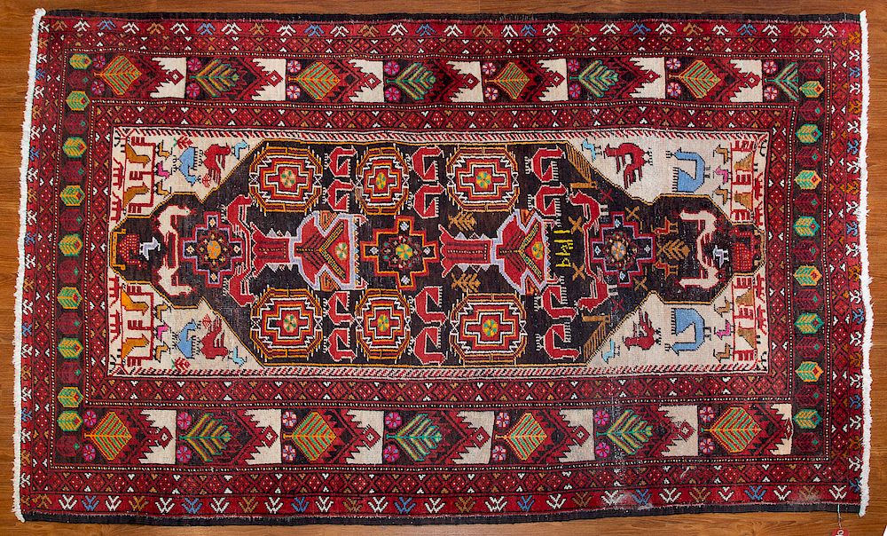 Appraisal: Hamadan Rug Persia x second half- th century hand-knotted Condition