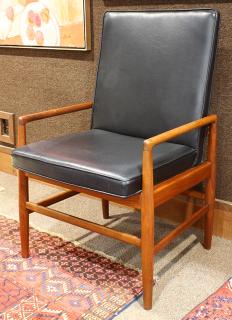 Appraisal: Finn Juhl style Danish modern teak armchair Finn Juhl style