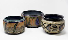 Appraisal: Cathra-Anne Barker ceramic bowls Cathra-Anne Barker ceramic bowls H x