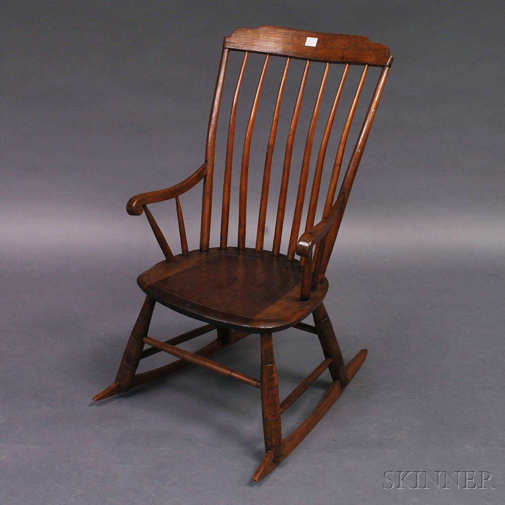 Appraisal: Maple Step-back Windsor Armrocker New England th century refinished ht