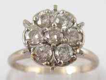 Appraisal: A white metal tests carat gold diamond cluster ring estimated