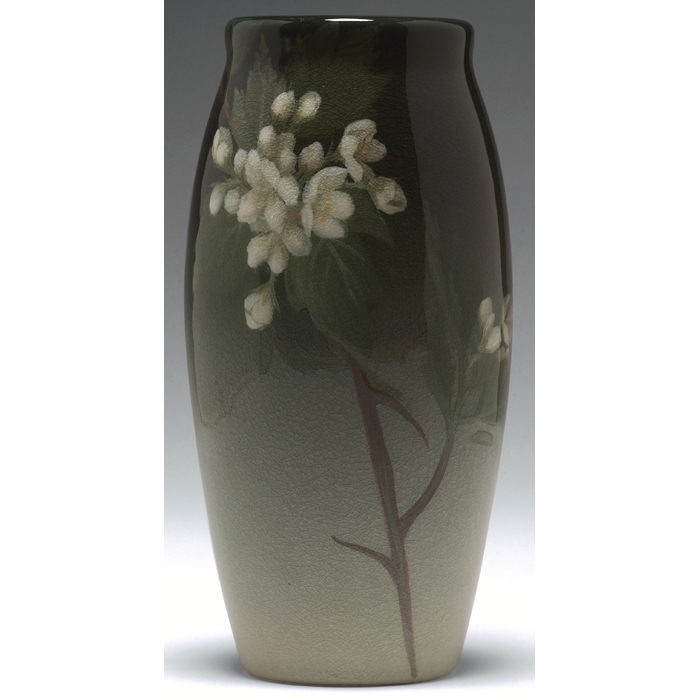 Appraisal: Rookwood vase Iris glaze with blossoming branches executed by Laura