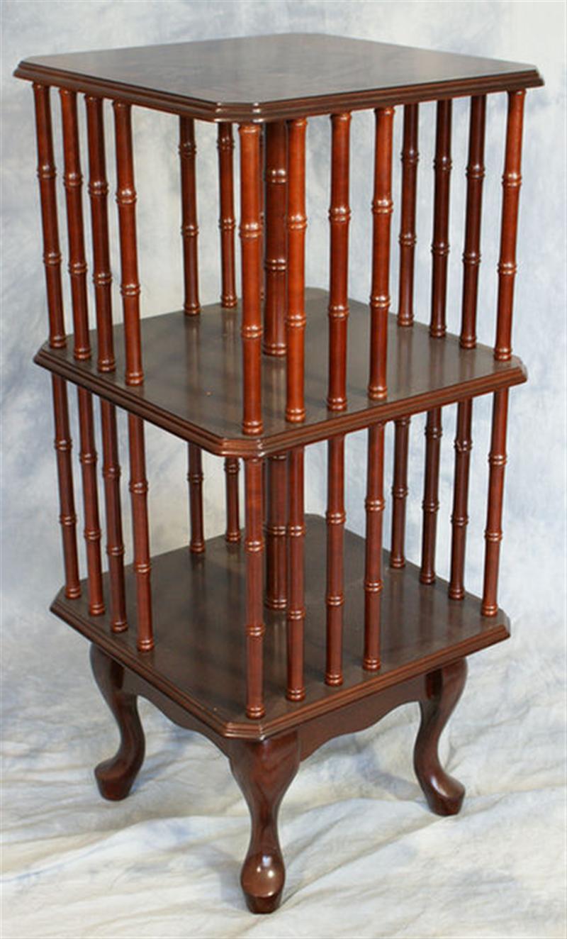 Appraisal: Mahogany Queen Anne style revolving bookcase h square Estimate -