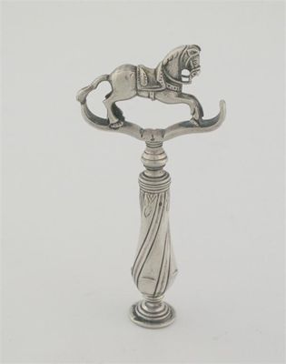 Appraisal: A good th century Dutch corkscrew with a wrythen baluster