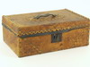 Appraisal: DOCUMENT BOX - Early leather covered and brass studded small