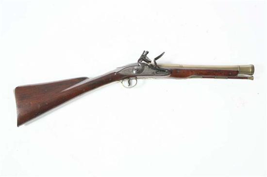 Appraisal: FLINTLOCK BLUNDERBUSS England th century Octagon to round brass barrel