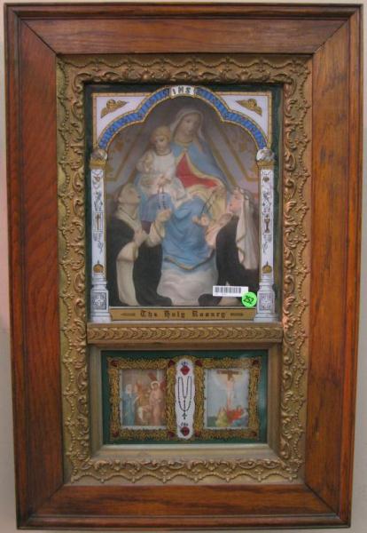 Appraisal: Antique framed religious icon oak frame x shadow box style