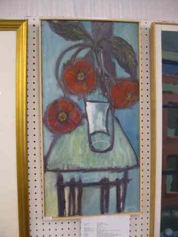 Appraisal: Diane Kilgore Condon Oil ''Poppies on Blue'' Greenville S C