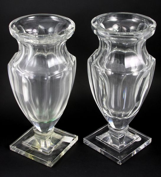 Appraisal: Pair of monumental early th Century Italian cut glass vases