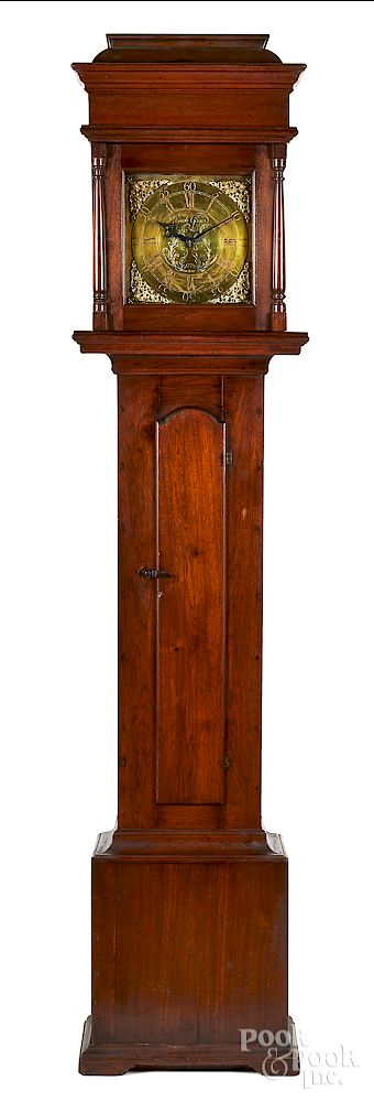 Appraisal: Pennsylvania Queen Anne walnut tall case clock Ephrata Pennsylvania Queen