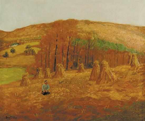 Appraisal: Benjamin Foster NA Connecticut New York - CORNFIELD AND AUTUMN