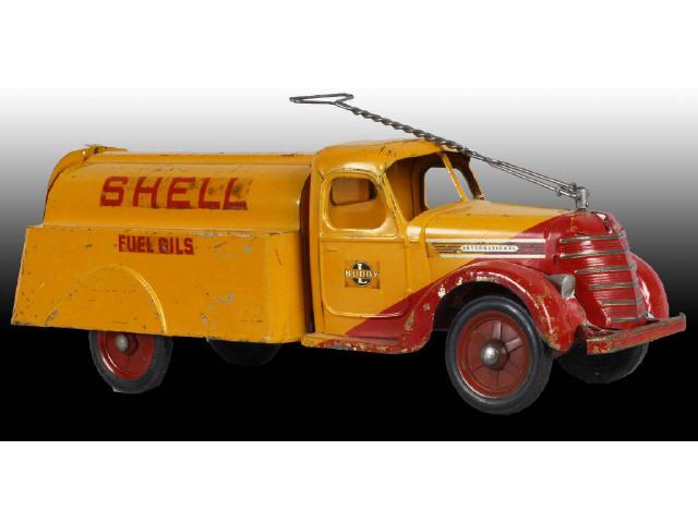 Appraisal: Pressed Steel Buddy L Int'l Shell Truck Toy Description Circa