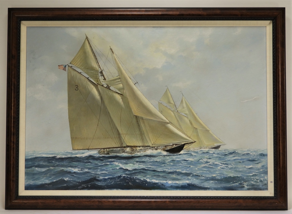 Appraisal: RICHARD K LOUD AMERICAN SAILBOAT PAINTING Massachusetts b Seascape of