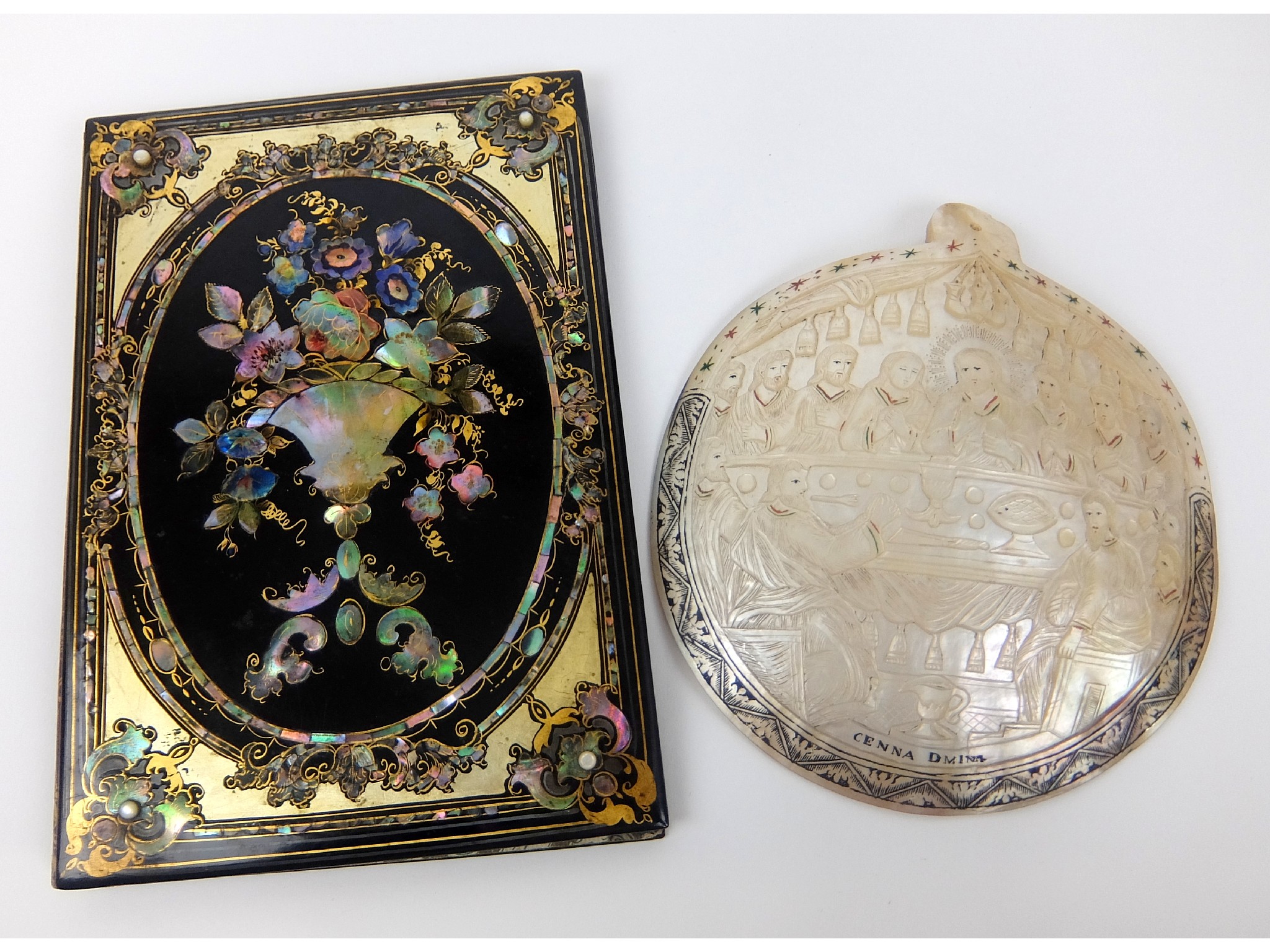 Appraisal: A th Century mother of pearl inlaid and gilt overlaid