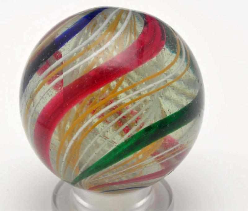 Appraisal: Large Bicolor Latticino Marble Description Core alternates two groups of