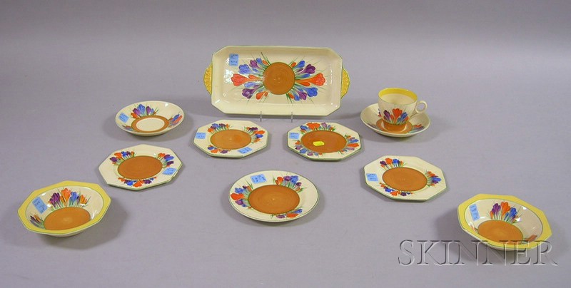 Appraisal: Eleven Clarice Cliff Autumn Crocus Pattern Tea Ware Items two