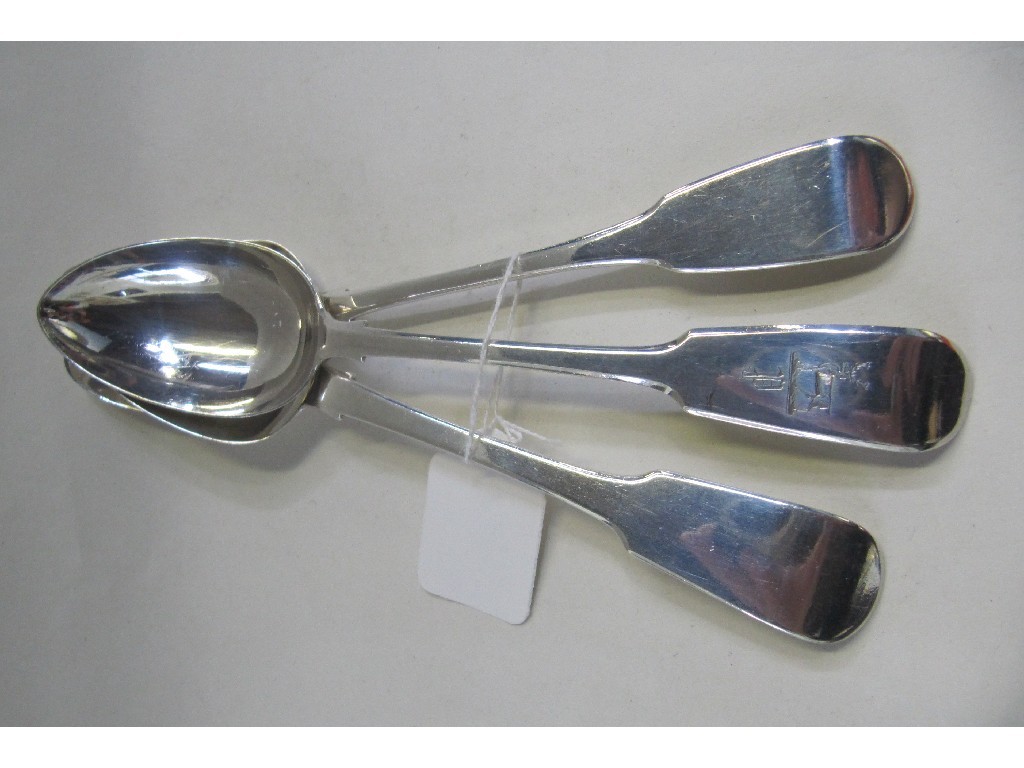 Appraisal: Lot comprising three silver tablespoons - Dublin Chester and Edinburgh