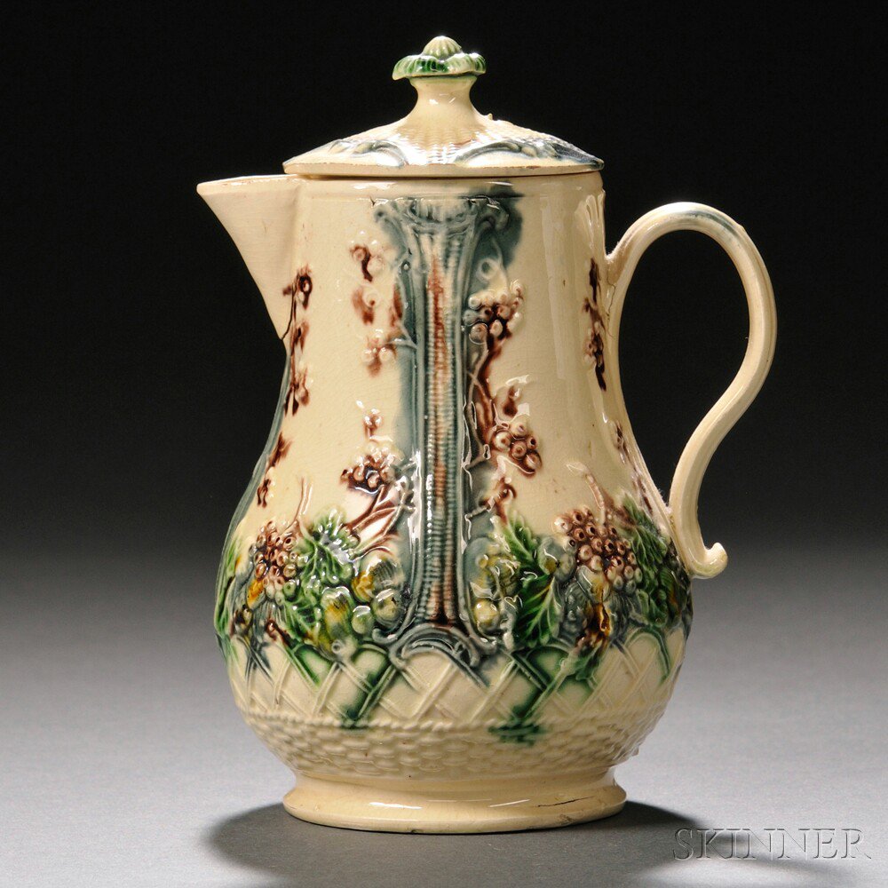 Appraisal: Staffordshire Cream-colored Earthenware Creamer and Cover England c attributed to