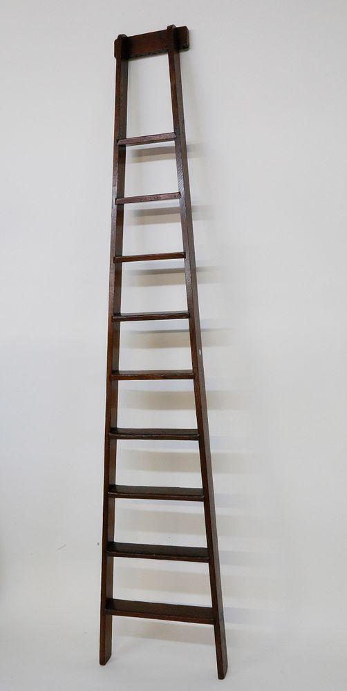 Appraisal: th Century English Elm Loft Ladder th Century English Elm