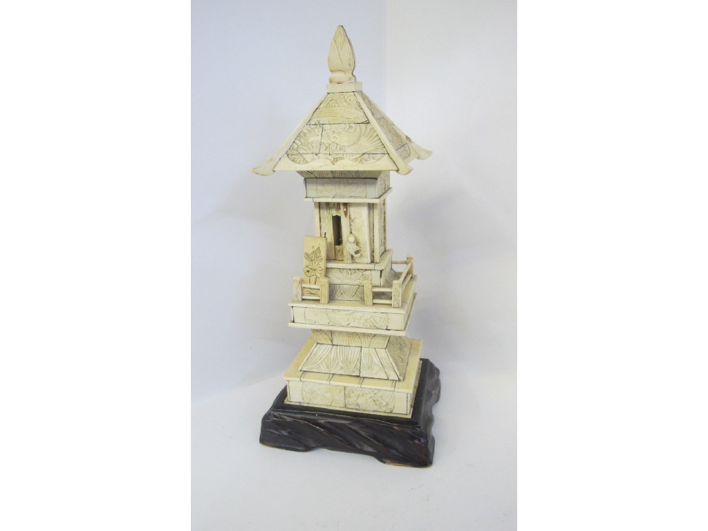 Appraisal: Ivory model of a Buddhist temple