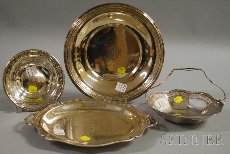 Appraisal: Four American Sterling Table Articles all monogrammed a Grogan two-handled