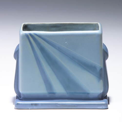 Appraisal: ROSEVILLE Futura flat vase - with radiating blue design on