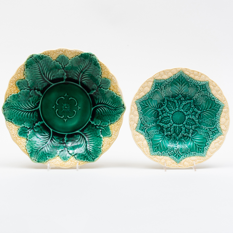 Appraisal: Pair of Majolica Cauliflower Plates The dish with impressed mark