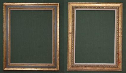 Appraisal: Two Large Giltwood Frames x in and x in