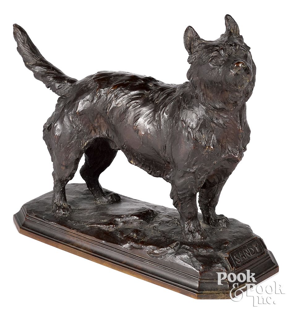 Appraisal: Frederick Roth bronze terrier Frederick Roth American - bronze terrier