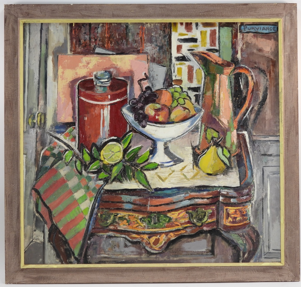 Appraisal: CORA PURVIANCE MODERN STILL LIFE PAINTING Pennsylvania - Depicts fruit