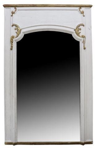 Appraisal: French parcel gilt and white painted trumeau mirror late th