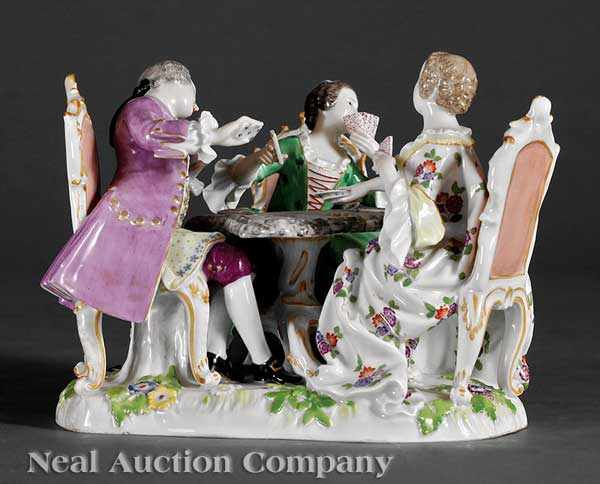 Appraisal: A Meissen Polychrome Porcelain Figural Group of a Game of