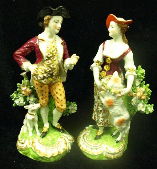 Appraisal: A pair of th Century Continental male and female figures