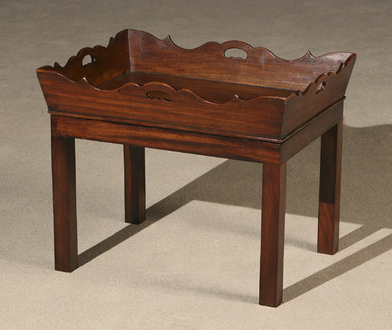 Appraisal: George III Style Mahogany Butler's Tray on Later Stand Tray