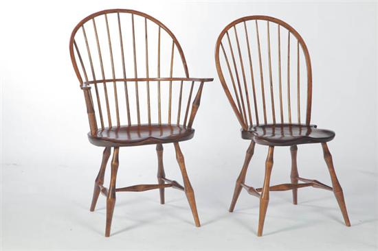 Appraisal: SET OF SIX BOWBACK WINDSOR CHAIRS Marked for D R